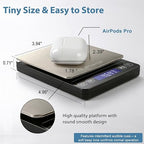 KitchenTour Digital Kitchen Scale - 500g/0.01g High Accuracy Precision Multifunction Food Meat Scale Small Scale Jewelry Lab Carat Powder Scale with Back-Lit LCD Display(Batteries Included)