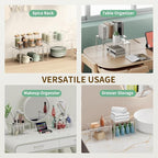 2Pack Acrylic Cabinet Organizer, Clear Cabinet Organizer Shelf, Spice Rack Organizer for Cabinet for Dishes, Spices, Soda Cans and Bottles, Stackable Shelves House Essentials for Gift