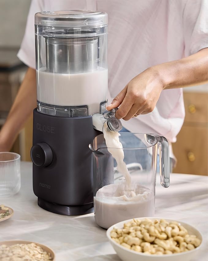 Nama M1 Plant Milk Maker – Homemade Oat, Seed, & Nut Milk Maker Machine – Smooth, Creamy Texture Barista Quality Milk in Minutes – Blends & Strains in One Container – Easy to Clean