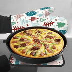 Pine Tree Oven Mitts and Pot Holder Set of 2 Winter Xmas Washable Kitchen Heat Resistant Gloves for Microwave BBQ Cooking Baking Grilling