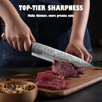 YOTSUBA Kitchen Knife Set, 7PCS Kitchen Knives Set High Carbon Stainless Steel Sharp Knife, Knives Set for Kitchen with Ergonomic Handle