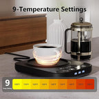 Mug Warmer with Smart Mug Warmer for Coffee/Tea, Auto Shut-Off, 9-Temp Settings & Timer, Candle Warmer Plate, Digital Touch Display