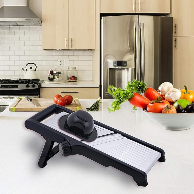 Adjustable Mandoline Slicer Mandoline Slicer for Kitchen with Cut-Resistant Gloves,Potato Slicer, Vegetable Slicer, Mandoline French Fry Cutter Stainless Steel Vegetable Chopper