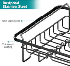 Expandable in Sink Dish Drying Rack - Adjustable Dish Rack in Sink, Rustproof Dish Drainer for Kitchen Counter, Dish Strainer with Utensil Holder, Sink Rack Fit for 13"-18" Kitchen Sink