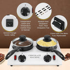 Dyna-Living Chocolate Melting Pot Dual Chocolate Tempering Machine for Melting Chocolate, 80W Chocolate Melting Machine Electric Chocolate Melter Pot for Home, Chocolate Fondue Pot for Chocolate Melt
