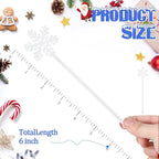 Chengu 100 Pcs Christmas Drink Stirrers Xmas Stir Sticks Bulk Holiday Coffee Stirrers Plastic Swizzle Stick Hot Cocoa Bar Supplies Chocolate Decoration Reusable Cocktail Mixer(White Snowflake)