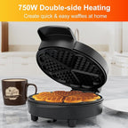 Heart Waffle Maker, 750W Nonstick Double-side Heating Mini Heart Waffle Maker, Easy to Clean, Home Baking Machine