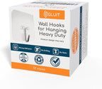 GLUIT Adhesive Wall Hooks for Hanging Heavy Duty 22 lbs Hooks for Walls No Damage, Towel Sticky Clear Hook, Waterproof, Home, Bathroom, Kitchen, Office, and Outdoor 12 Pack