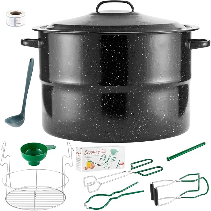 Canning Pot, 21.5QT Water Bath Canning Pot with Rack and Lid, Stainless Steel Canning Rack, Canning Starter Kit for Beginner, for Home, by Kendane.