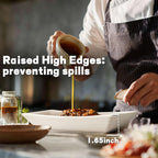 Artena Ceramic Pasta Bowls Set of 4-9.85 Inch Large Salad Bowls, 25 oz Serving Bowls for Soup, Dinner & Party - Embossed Microwave Safe Kitchen Dishes, Rectangle Plates (Wheat Leaf)