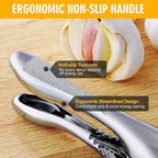 3-in-1 Stainless Steel Garlic Press & Peeler Machine - Professional Garlic Mincer, Crusher, and Chopper with Silicone Peeler & Brush - Essential Kitchen Gadget for Perfectly Minced Garlic