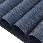 PIGCHCY Placemats Set of 8 Washable Durable Place Mats Vinyl Heat Resistant Non-Slip Table Mats Indoor Outdoor (Midnight Blue)