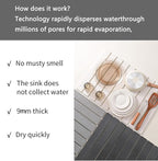 Stone Drying Mat for Kitchen Counter, Stone Dish Drying Mat Foldable, Super Absorbent Diatomaceous Earth Quick-drying Draining Mat for any Kitchen Countertop (White B, 23.6”x15.4”)