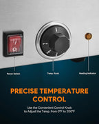 WILPREP Single-Well Commercial Food Warmer, ETL Listed Electric Warmer for Food with Adjustable Temp. & Automatic Shutoff, Stainless Steel Hot Food Well Food Heating Unit for Buffet Hotel Catering