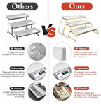 Extra Large 3-Tier Melamine Serving Tray Set and Cupcake Stand for Party Events, 17" Platters with Tiered Stand, Holds 63 Cupcakes, Food, Dessert, and Fruit, 24K Gold-Plated