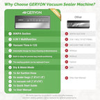 GERYON Vacuum Sealer, Vacuum Sealer Machine for Food Storage with Sealer Bags & Roll, Automatic Food Sealer for Sous Vide, Compact Design, LED Lights, Easy to Clean, Dry & Moist Modes (Silver)
