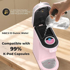 CHULUX Mini Coffee Maker for K Capsule, Single Serve Coffee Maker for One Cup Americano, Lightweight Pod Coffee Machine, Dusty Rose