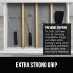 GORILLA GRIP powerGRIP Drawer Shelf and Cabinet Liner, Thick Strong Hold, Non-Adhesive Liners Protect Kitchen Cabinets and Cupboard, Bathroom Drawers, Easy Install, Breathable Mat, 17.5" x30', Gray