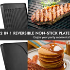 Raclette Table Grill, CUSIMAX Electric Grill, Indoor Grill Korean BBQ Grill With 2 in 1 Reversible Non-stick Plate, Crepe Maker with Adjustable temperature control, 8 Raclette Pans & Wooden Spatulas