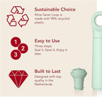 Vacu Vin Wine Saver Loop – Made in the Netherlands – Premium Vacuum Pump with Stopper – Airtight Seal Keeps Wine Fresh up to 10 Days – Stylish & Long-Lasting – Jade