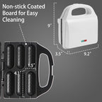 Corn Dog Waffle Maker, Hot Dog Waffle Machine with Non-stick Coating Plate, Hot Dog Maker Toaster Make 6 Corn Dogs, Corn Dog Waffle Machine Make Corn Dog in Minutes, Easy to Clean, White