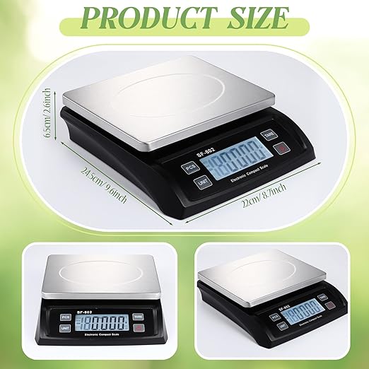 Large Digital Kitchen Scale 66LB 30kg Commercial Food Scale Stainless Bread Scale with LCD Display Commercial Weighing Devices for Baking Cooking(Black)