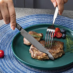 Black Silverware Set for 8 Modern Square Flatware Set Stainless Steel 32 Piece Cutlery Utensils Sets for Home Kitchen Restaurant Mirror Polished