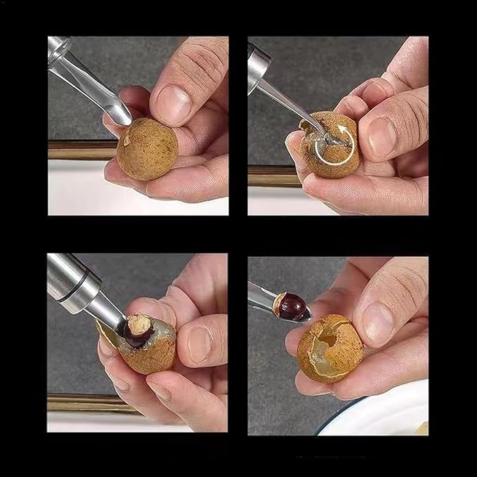 Longans Pears Corer,Stainless Steel Handheld Longan Corer,Portable Vegetable Core Remover,Cherry Core Removal Tool,Fruit And Peeler,Handheld For Lychee,Cherry,Corers and Pitters