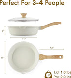 SENSARTE Nonstick Ceramic Sauté Pan 11-Inch/4.3QT, Non-toxic Deep Frying Pan Skillet with Lid, Healthy Jumbo Cooker, Stay Cool Handle, Induction Compatible, PFOA & PFAS Free