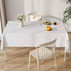 10 Pack White Square Tablecloths, 60 x 102 Inch Stain Resistant and Wrinkle Polyester Fabric Washable Table Clothes Cover for 6 Foot Table, Wedding, Reception Banquet, Birthday Party