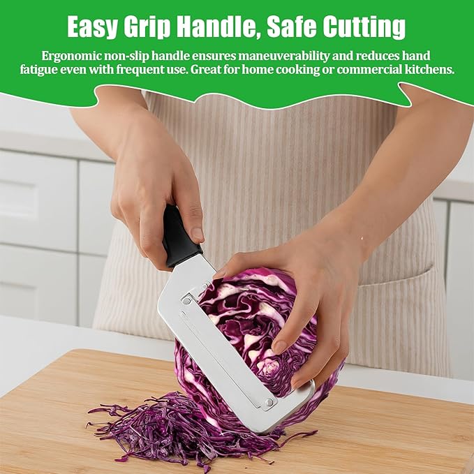 Cabbage Chopper Shredder Quick & Safe Coleslaw Grater for Salad, Sauerkraut Effortless Meal Prep （2 Pack）