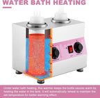 Electric Sauce Warmer Hot Fudge Warmer Dispenser Nacho Cheese Warmer Jam Heat Preservation Machine with 22oz Bottles, 86~185℉ 110V