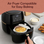 Muldale Brie Baker with Lid and Spreader - Camembert Baker Crock in White - Free from Lead Ceramic Baking Dish - 5.5” - Fits Standard Camembert Wheel