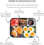 LunchBots Small Snack Packer Bento Box - Extra Small Divided Stainless Steel Snack Container - 2 Compartments for Fruits, Vegetables and Finger Foods - Dishwasher Safe – Stainless Lid