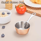 Mini Sauce Pan Butter Warmer Pot with Handle 18/10 Stainless Steel Small Pot for Melting Butter Heating Sauce Gravy & Oil (5oz/150ml) - Copper