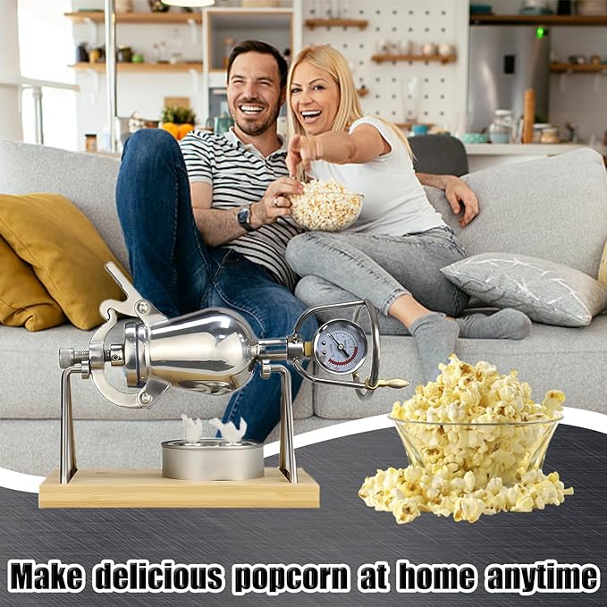 Hot Air Popcorn Machine, Chinese Popcorn Maker, High Pressure Popcorn Maker, Stainless Steel Popcorn Popper, for Home Party, Large 260ml