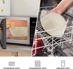 36 oz Wheat Straw Bowl Sets of 6, Alternative for Plastic Bowls Reusable Unbreakable Cereal Bowl for Popcorn, Salad, Soup, Microwave and Dishwasher Safe Serving Bowls for Kitchen (Beige)