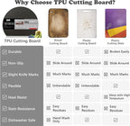 ZVP Thick Silicone Cutting Board Mats for Kitchen, TPU Flexible Cutting Board Double-Sided Use, Nonslip Rubber Half Round Chopping Mats BPA Free Knife Friendly Non-Toxic Dishwasher Safe