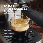 Espresso Machine - 20 Bar Coffee Maker with Milk Frother Steam Wand, Cold Brew Iced Coffee Maker, 1450W Semi-Automatic Coffee Machine with 34oz Water Tank for Latte