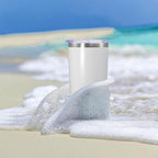 20 oz Tumbler Coffee Tavel Tumblers Bulk with Lid Stainless Steel Double Wall Vacuum Insulated Mug Powder Coated Cups fit Car Cupholder for Hot and Cold - White, 4Pack