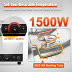 VEVOR Electric Soup Warmer, Four 7.4QT Stainless Steel Round Pot 86~185°F Adjustable Temp, 1500W Commercial Bain Marie with Anti-Dry Burn and Reset Button, Soup Station for Restaurant, Buffet, Silver