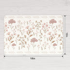 QIYI Placemats Set of 4, 12x18 Inch PU Leather Place Mats for Kitchen Dinning, Heat Resistant Anti Slip Floral Table Mats, Waterproof Wipeable Washable Placemat Party Beige Table Décor, Pink Flowers