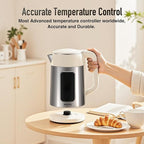 Mecity Electric Kettle 1.7L Touch Screen Temperature Control Water Boiler, No Plastic Contact with Water. 6 Preset Temperature Programs, 2 Hours Keep Warm, Stainless Steel