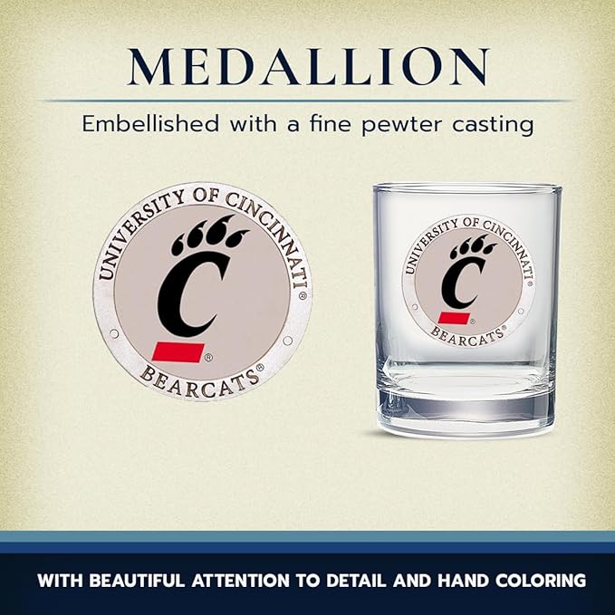 Heritage Pewter Cincinnati Double Old Fashion | Double Rocks Glass 14 OZ for Liquor | Expertly Crafted Pewter Glass