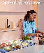 Silicone Electric Warming Tray with 3 Temperature Settings, Rollable Food Warming Mats for Heating，Easy-to-Use Portable Food Warmer for Daily Use - Bright Blue