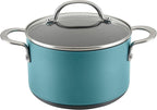 Anolon Achieve Hard Anodized Nonstick Saucepot with Lid, 4 Quart, Teal
