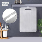 Stainless Steel Cutting Board for Kitchen, 304 Double Sided Heavy Duty Chopping Board, Food-Grade Titanium Board for Meat, Fruit, Vegetables, Baby Food, 15x11in