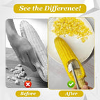 Stainless Steel Corn Peeler Tool with Long Handle - Efficient Corn Kernel Remover for Fresh or Cooked Corn - Easy Grip Cob Stripper and Shucker for Kitchen, BBQ, and Outdoor Use