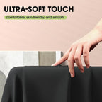 Pureegg Rectangle Table Cloth 60" x 84" – Durable Polyester Tablecloth Offers Reusable & Washable Protection, Ideal for Outdoor Party, Picnic, Wedding, Banquet and Birthday, 4 Pack, Black