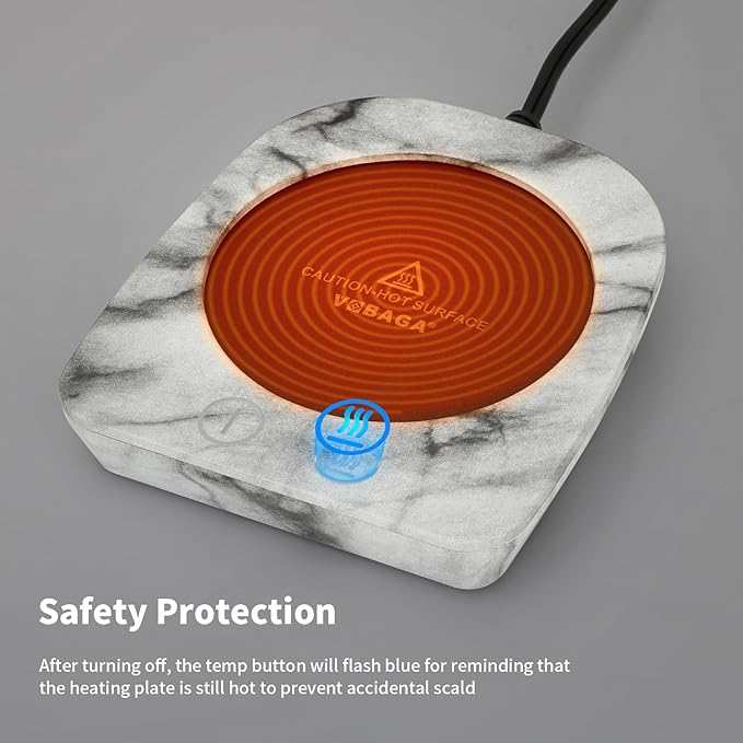 VOBAGA Coffee Mug Warmer with 3-Temp Settings, Coffee Cup Warmer with Auto Shut Off, Smart Mug Warmer for Travel Office Desk Candle, Coffee Warmer for Coffee Gifts Coffee Accessories for Women Men